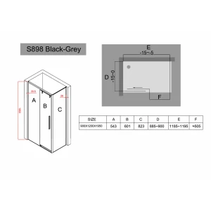 Душевой уголок Black & White Stellar Wind S898-900 120х90